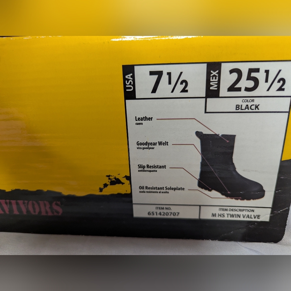 NWT Herman Survivors Men's Twin-Valve Work Boots Size 7.5 - Picture 6 of 11